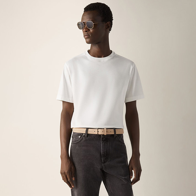 zegna silk cotton blend short-sleeve t-shirt